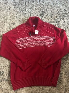 Gymboree Red Turtleneck Sweater with Fair Isle yoke